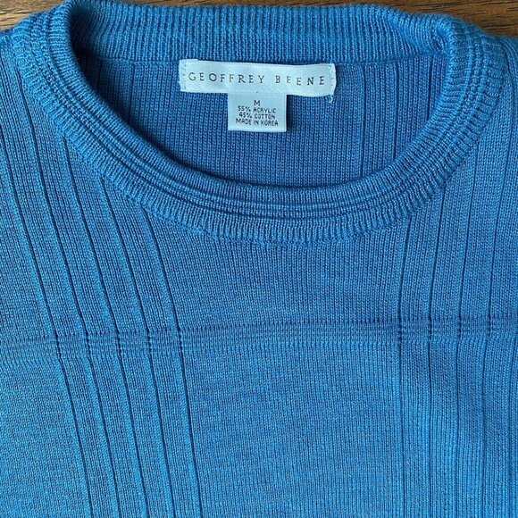 GEOFFREY BEENE Men Light Sweater in Blue - Size Madium - Picture 2 of 5